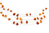 Genuine Raw Cognac Baltic Amber Beads Necklace on Stainless Steel - NE0099