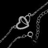925 Sterling Silver Rhodium Plated Double Heart Bracelet with Cubic Zirconia - CH-1043-B