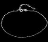 925 Sterling Silver Anti-Tarnish Plated Plain Anklet Bracelet Silver Beads with extender - GA-ANK1