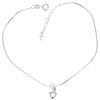 925 Sterling Silver Rhodium Little Heart with cubic Zirconia Anklet  Bracelet - IT-N10-MG-A