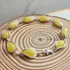 925 Sterling Silver & Genuine Baltic Amber Modern Link Bracelet - G501