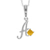 925 Sterling Silver & Genuine Baltic Amber Initials Alphabet Letters Pendant - AP