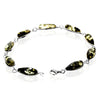 925 Sterling Silver & Genuine Baltic Amber Classic Link Bracelet - G502