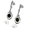 925 Sterling Silver & Genuine Baltic Amber Modern Drop Earrings - GL1040