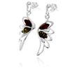 925 Sterling Silver & Baltic Amber Angel Wings Drop Earrings GL148