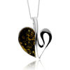 925 Sterling Silver & Baltic Amber Modern Heart Pendant - GL2015