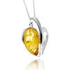 925 Sterling Silver & Baltic Amber Modern Heart Pendant - GL2015