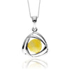 925 Sterling Silver & Genuine Baltic Amber Celtic Pendant - GL2038