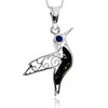 925 Steling Silver & Genuine Baltic Amber Humming Bird Pendant - GL2050