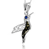 925 Steling Silver & Genuine Baltic Amber Humming Bird Pendant - GL2050