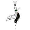 925 Steling Silver & Genuine Baltic Amber Humming Bird Pendant - GL2050