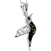 925 Steling Silver & Genuine Baltic Amber Humming Bird Pendant - GL2050