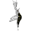 925 Steling Silver & Genuine Baltic Amber Humming Bird Pendant - GL2050