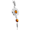 925 Steling Silver & Genuine Baltic Amber Celtic Dream Catcher Pendant - GL2060