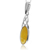 925 Steling Silver & Genuine Baltic Amber Classic Celtic Pendant - GL234