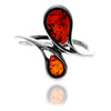 925 Sterling Silver & Baltic Amber Modern Designer Ring - GL729A