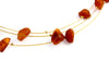 Genuine Raw Cognac Baltic Amber Beads Necklace on Stainless Steel - NE0096