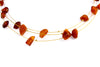 Genuine Raw Cognac Baltic Amber Beads Necklace on Stainless Steel - NE0096