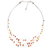 Genuine Raw Cognac Baltic Amber Beads Necklace on Stainless Steel - NE0099