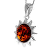 Copy of 925 Sterling Silver & Genuine Baltic Amber  Modern Sun Pendant - 1542