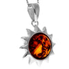 Copy of 925 Sterling Silver & Genuine Baltic Amber  Modern Sun Pendant - 1542