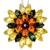 925 Sterling Silver & Genuine Baltic Amber Multi Stone Classic Pendant - 1702