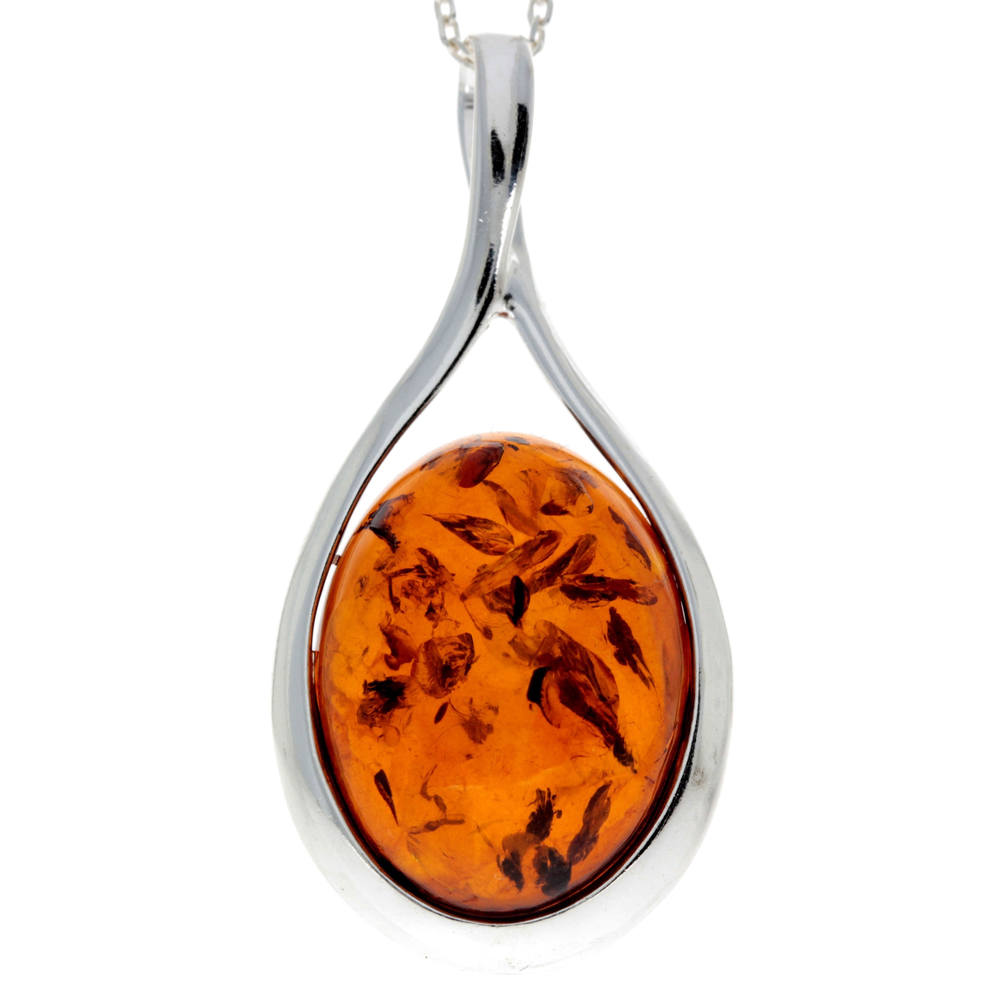 925 Sterling Silver & Baltic Amber Classic Pendant - 1835