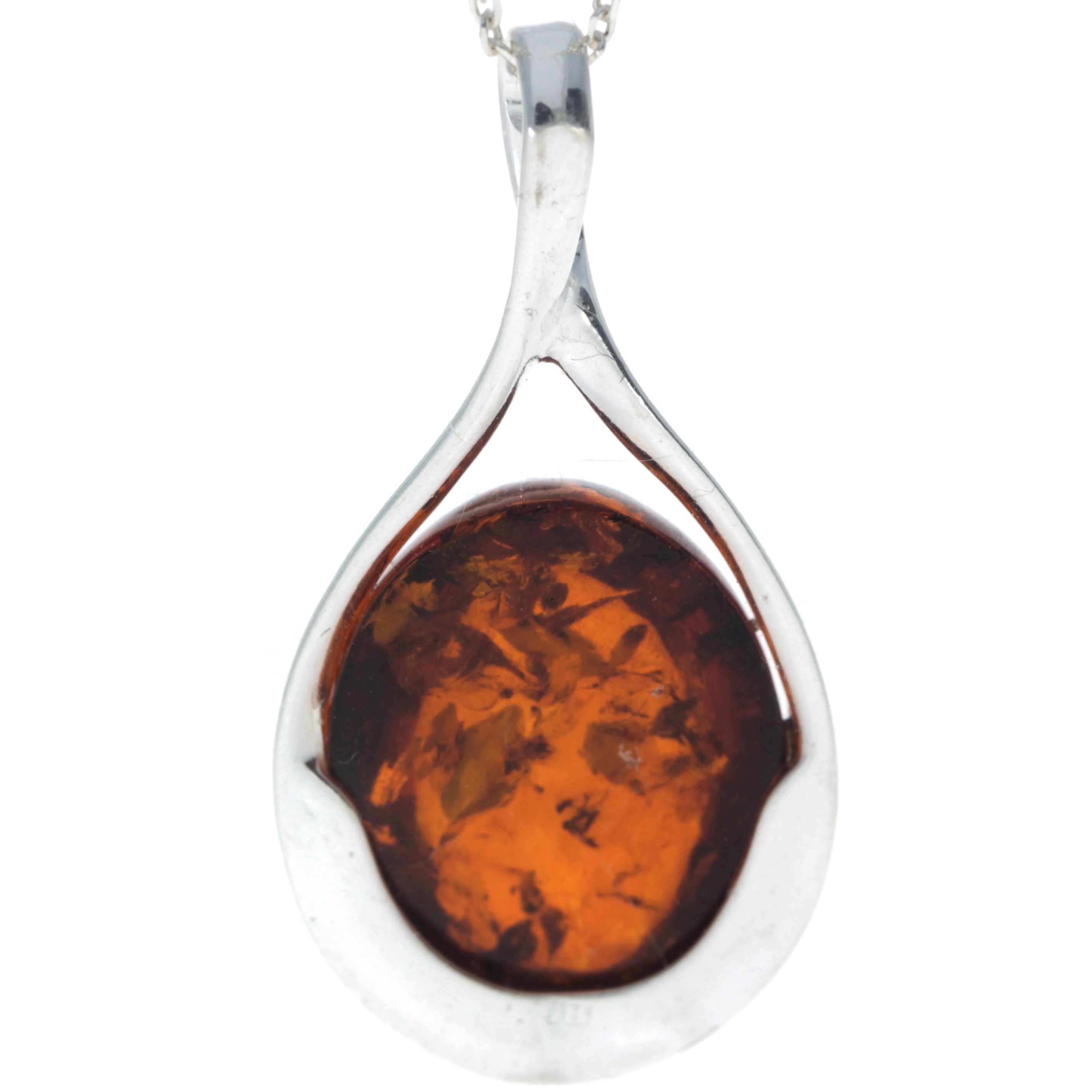 925 Sterling Silver & Baltic Amber Classic Pendant - 1835