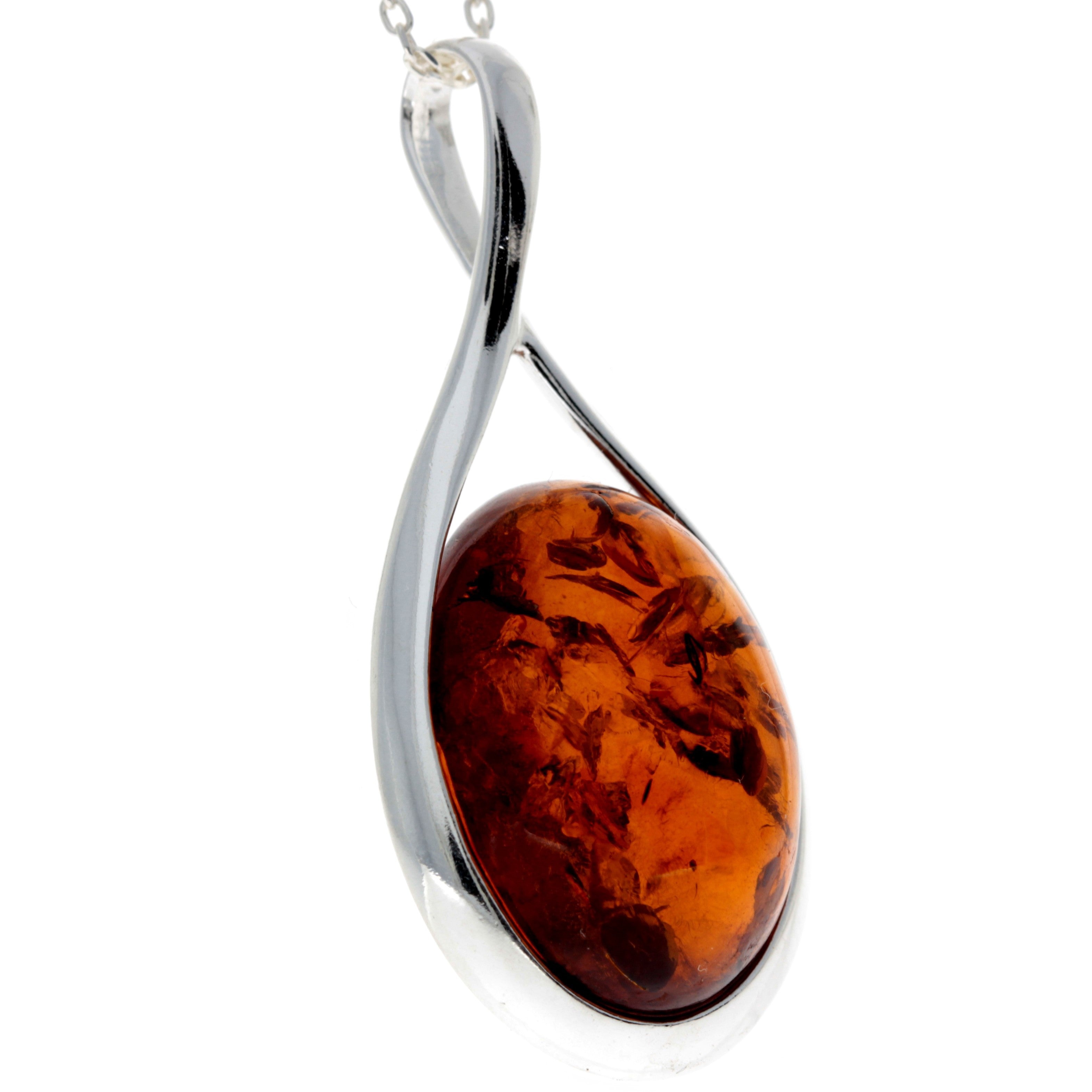 925 Sterling Silver & Baltic Amber Classic Pendant - 1835