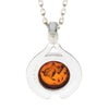 925 Sterling Silver & Genuine Baltic Amber Classic Pendant - 1892