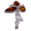 925 Sterling Silver & Genuine Baltic Amber Classic Pendant - 1936