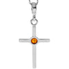 925 Sterling Silver & Genuine Baltic Amber Classic Cross Pendant - 1987