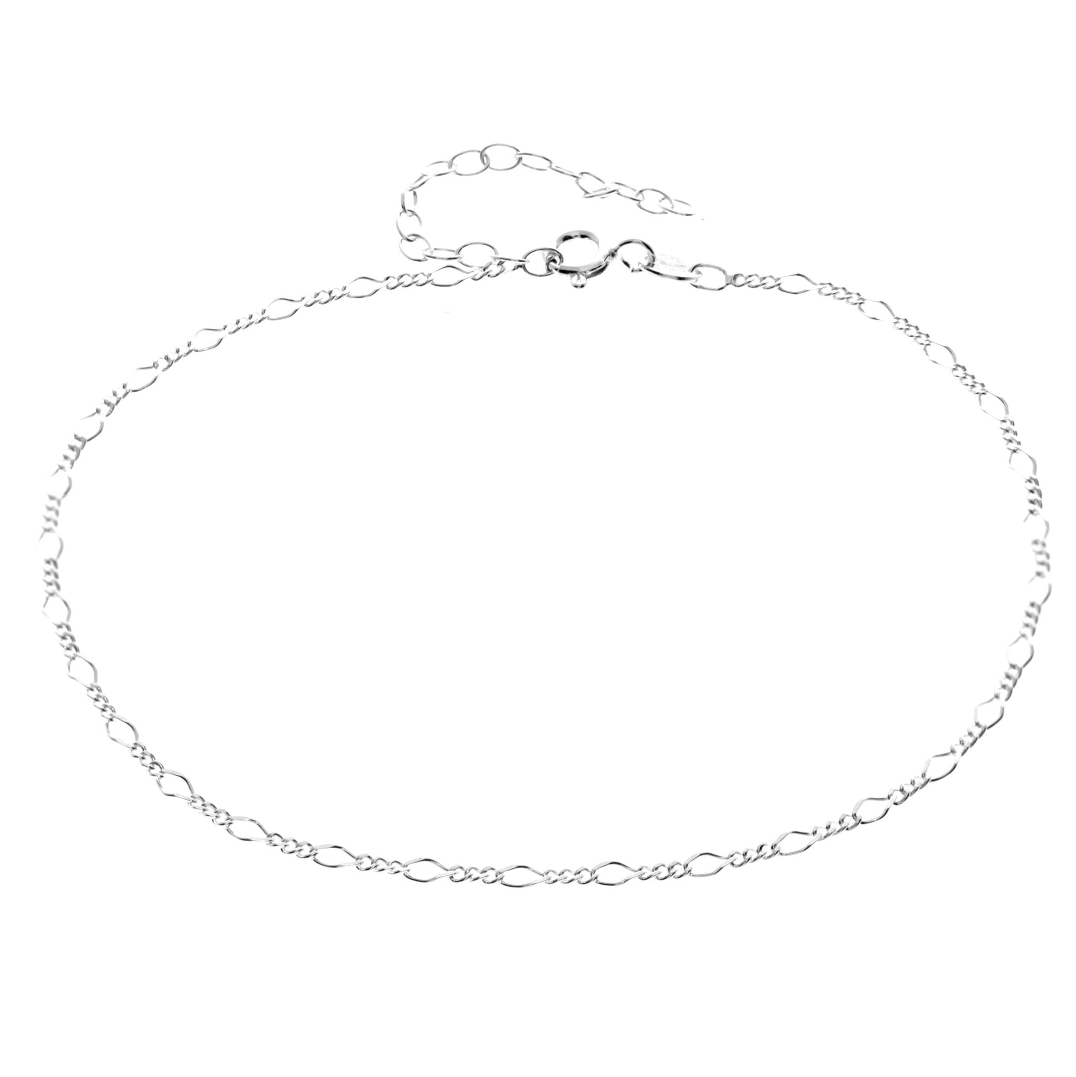 925 Sterling Silver Anti-Tarnish Plated Plain Anklet Bracelet with extender - GA-ANK2