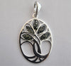 925 Sterling Silver & Baltic Amber Tree of Life Oval Pendant - GL364