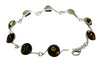 925 Sterling Silver & Baltic Amber Classic Link Bracelet 19 cm - 2092