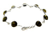 925 Sterling Silver & Baltic Amber Classic Link Bracelet 19 cm - 2092