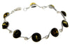 925 Sterling Silver & Baltic Amber Classic Link Bracelet 19 cm - 2092