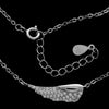 925 Sterling Silver Rhodium Plated Angel Wing with Cubic Zirconia Stones Neckles  - CH-1045-N