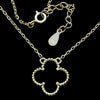 925 Sterling Silver Gold Plated Black Clover Neckles  -CH-1107-GP-N