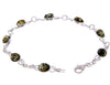 925 Sterling Silver & Genuine Baltic Amber Bracelet Link 21.5 cm  - 3178