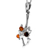 Copy of 925 Sterling Silver & Genuine Baltic Amber Modern Flower Pendant - 387