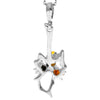 Copy of 925 Sterling Silver & Genuine Baltic Amber Modern Flower Pendant - 387