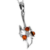 Copy of 925 Sterling Silver & Genuine Baltic Amber Modern Flower Pendant - 387