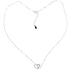 925 Sterling Silver Rhodium Plated  Love Heart with Cubic Zirconia Stones  Neckles  -CH-1043-N