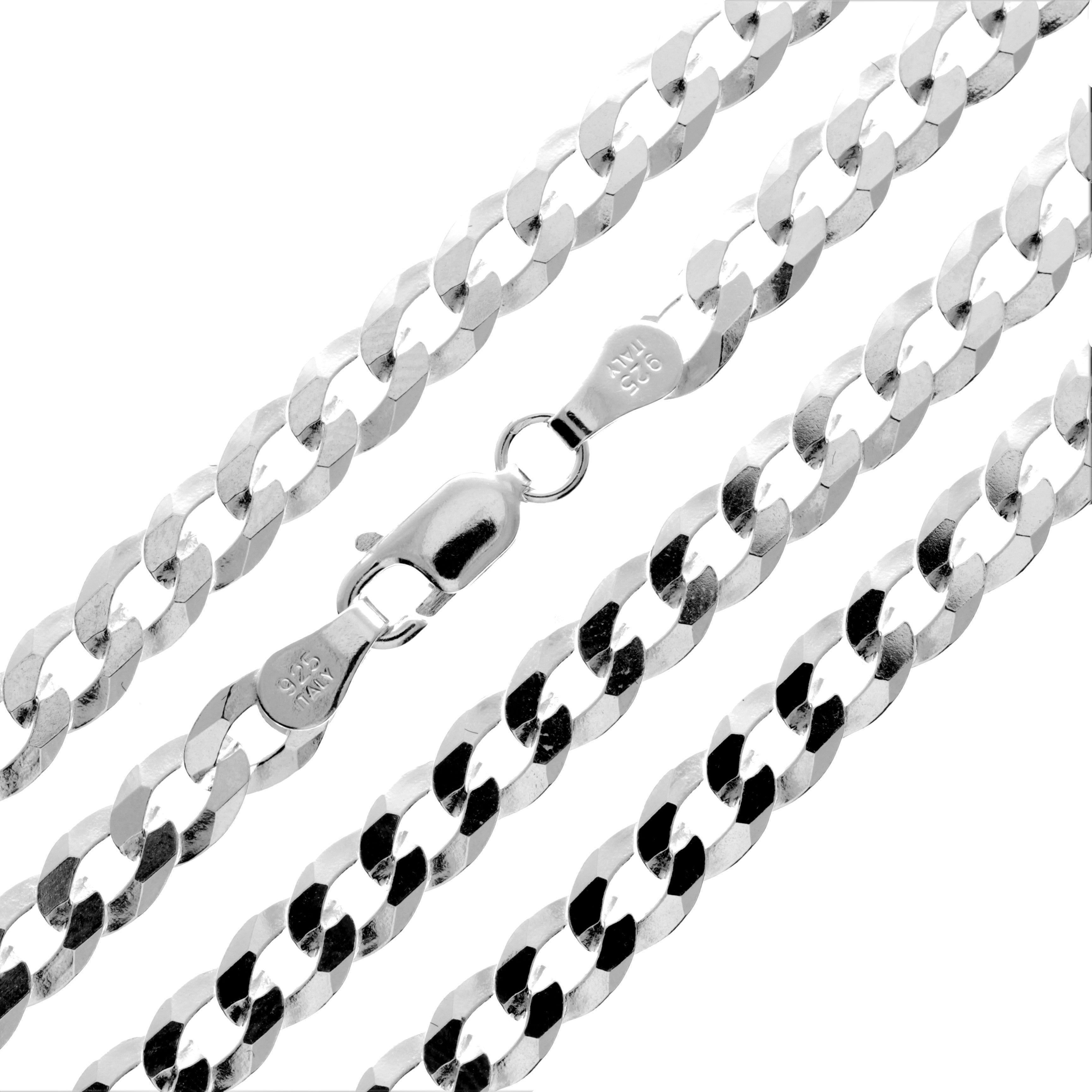 Made in Italy - 925 Sterling Silver 4mm Thick Curbs Chain - PD-IT-100-N