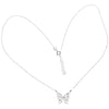 925 Sterling Silver Plain Rhodium Plated Butterfly Necklace - IT-068-N