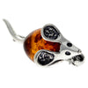 925 Sterling Silver & Baltic Amber Mouse Brooch - 4107