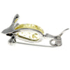 925 Sterling Silver & Baltic Amber Mouse Brooch - 4107