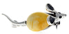 925 Sterling Silver & Baltic Amber Mouse Brooch - 4107