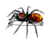 925 Sterling Silver & Baltic Amber Spider Brooch - 4152